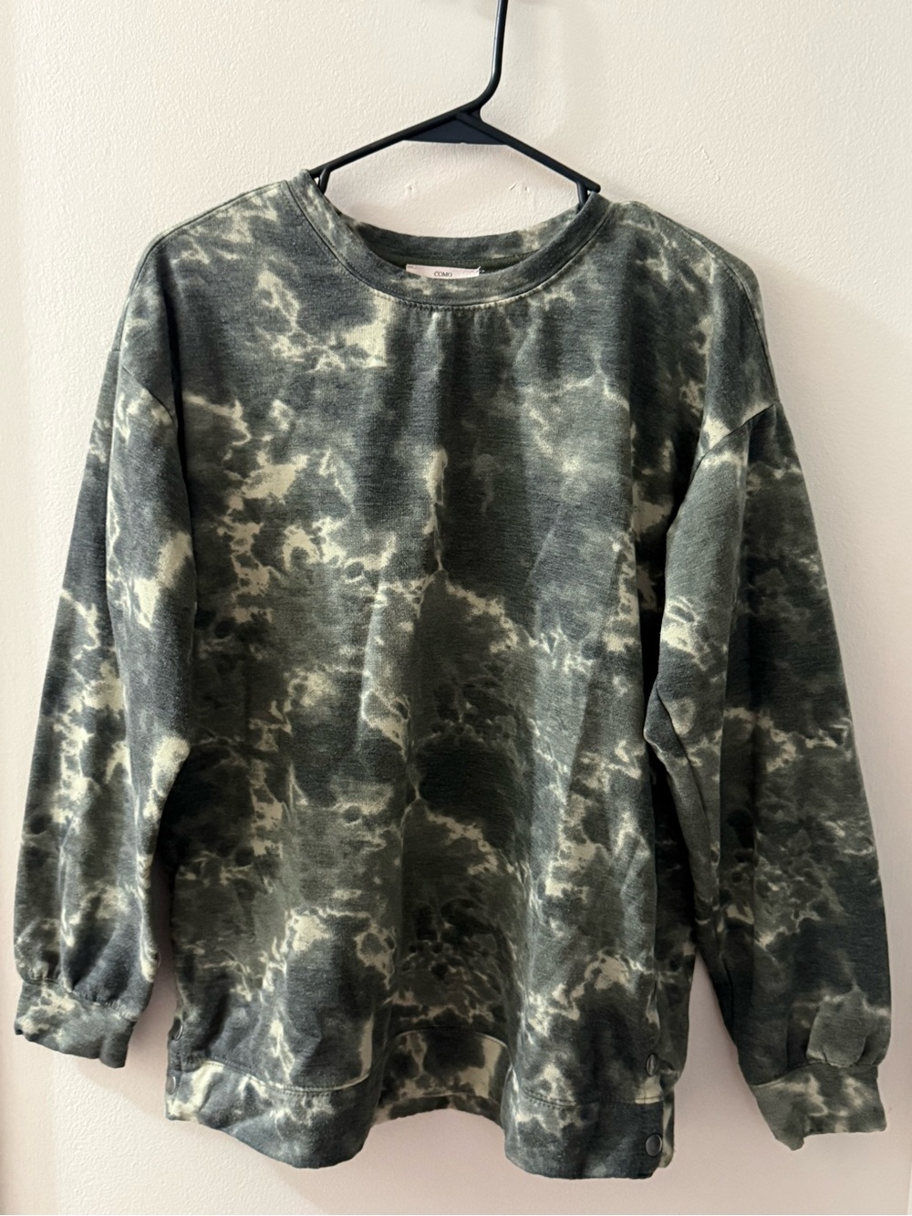 Como Vintage Tie-Dye Crewneck Sweater - Green & Cream